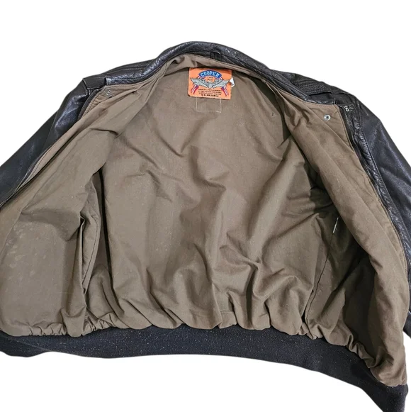 Cooper Men Large Type A-2 Flight Jacket Brown Leather US Air Force Archival Rare - Picture 4 of 8